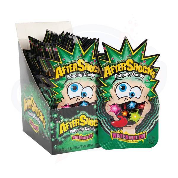 AFTERSHOCKS - Watermelon Popping Candy 0.33oz/9.3g (Pack of 24)