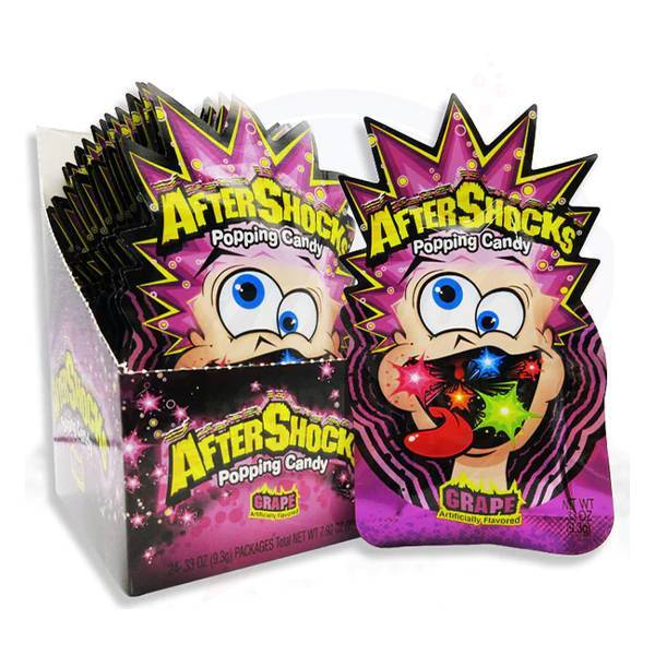 AFTERSHOCKS - Grape Popping Candy 0.33oz/9.3g – Pack of 24