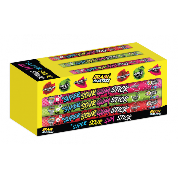 Brain Blasterz - Super Sour Gum Stick Candy (Pack of 30)