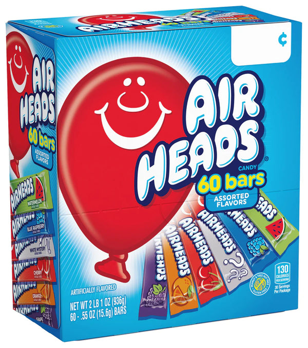 AIRHEADS - Assorted Flavours Bars 936g (60 Bars)