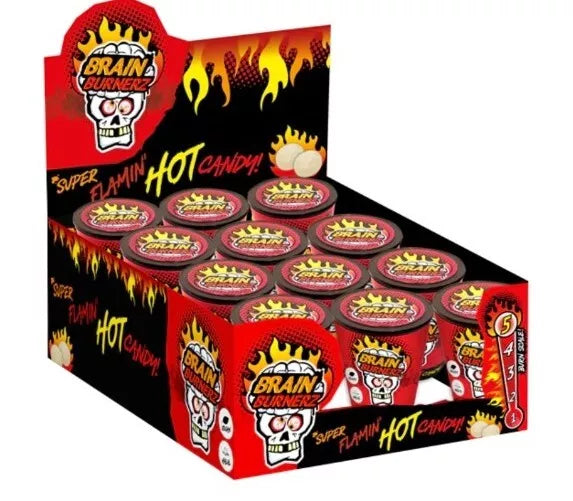 Brain Burnerz Super Flamin Hot Candy Tub 48g (12 Pack)
